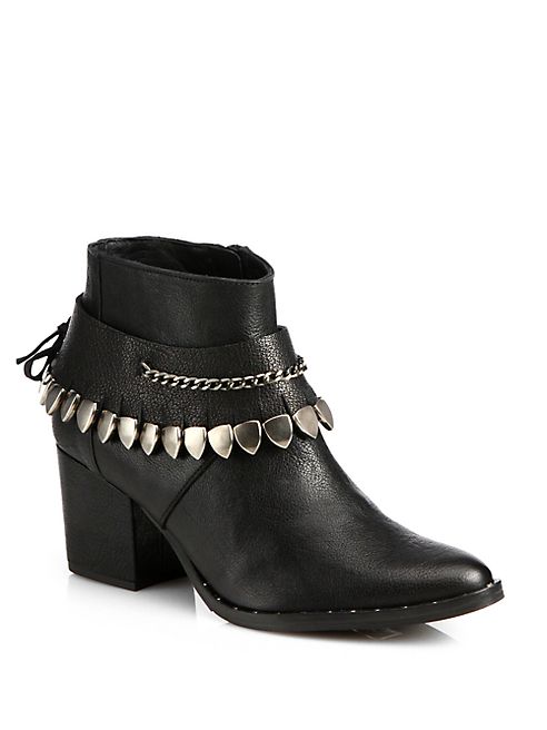 FREDA SALVADOR - Comet Chained Leather Ankle Boots