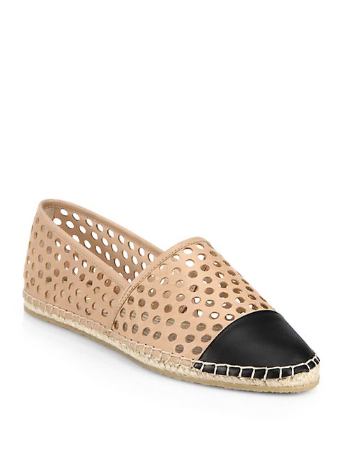 Loeffler Randall - Mara Laser-Cut Leather Espadrille Flats