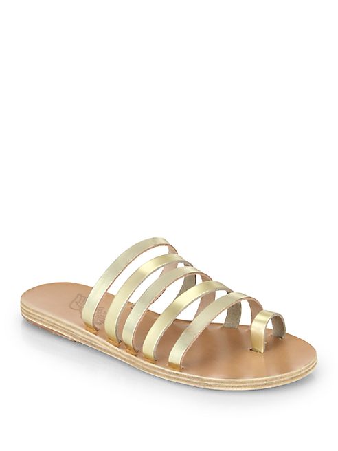 Ancient Greek Sandals - Niki Metallic Leather Multi-Strap Sandals