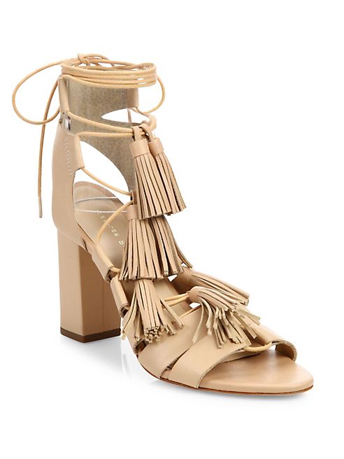 Loeffler Randall - Tasseled Lace-Up Leather Sandals