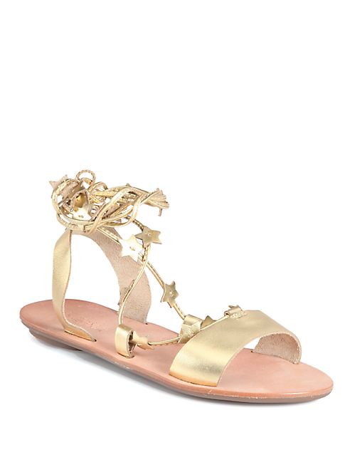 Loeffler Randall - Starla Star-Detail Leather Lace-Up Sandals