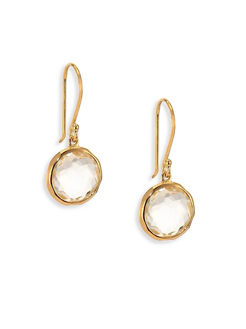 IPPOLITA - Lollipop Clear Quartz & 18K Yellow Gold Mini Drop Earrings