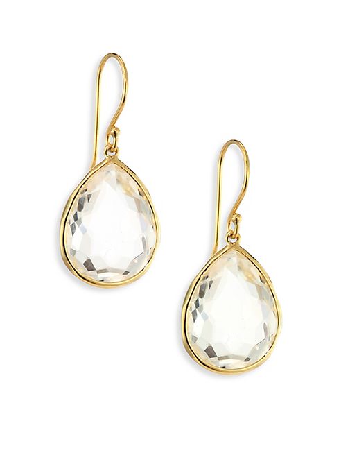 IPPOLITA - Rock Candy Gelato Clear Quartz & 18K Yellow Gold Medium Teardrop Earrings