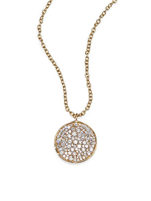 IPPOLITA - Stardust Diamond & 18K Yellow Gold Disc Pendant Necklace