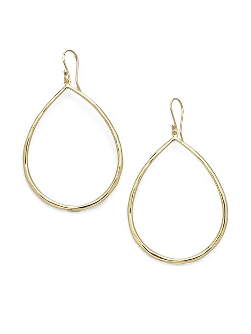 IPPOLITA - Glamazon Sculptural Metal 18K Yellow Gold Large Teardrop Earrings