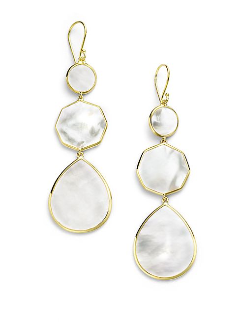 IPPOLITA - Polished Rock Candy Mother-Of-Pearl & 18K Yellow Gold Crazy 8's Drop Earrings