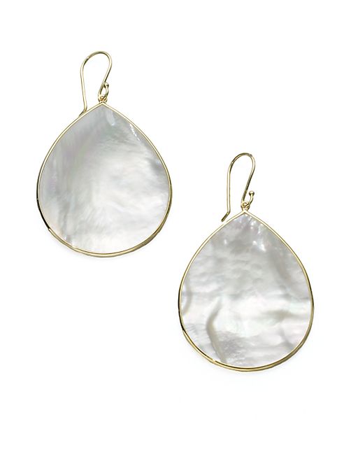 IPPOLITA - Polished Rock Candy Mother-Of-Pearl & 18K Yellow Gold Large Teardrop Earrings