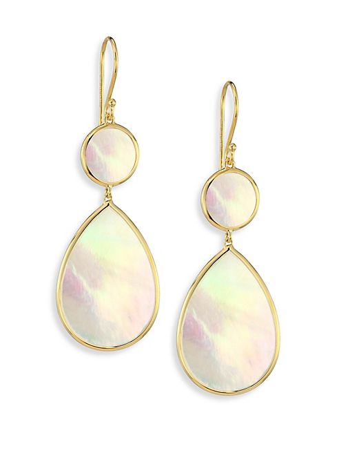 IPPOLITA - Polished Rock Candy Mother-Of-Pearl & 18K Yellow Gold Snowman Drop Earrings