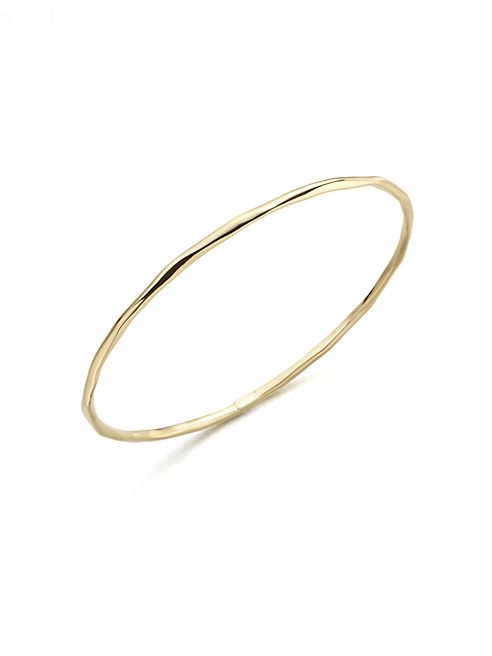 IPPOLITA - Glamazon Sculptural Metal 18K Yellow Gold Thin Bangle Bracelet