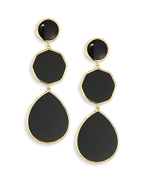 IPPOLITA - Polished Rock Candy Black Onyx & 18K Yellow Gold Crazy 8s Drop Earrings