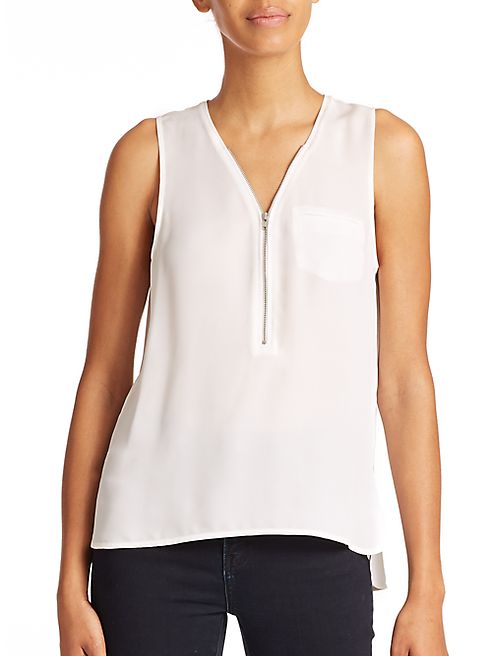 The Kooples - Silk Zip Tank