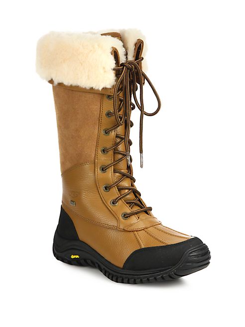 UGG - Adirondack Leather, Suede & Shearling Lace-Up Boots