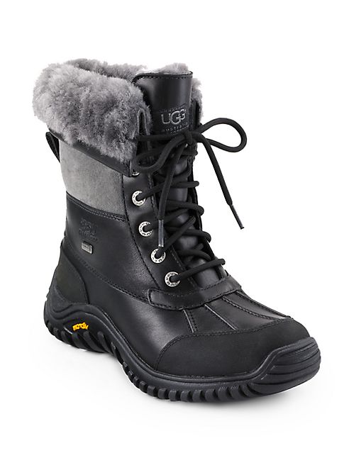 UGG - Adirondack II Lace-Up Shearling-Lined Leather Boots