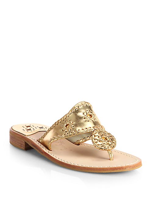 Jack Rogers - Palm Beach Whipstitched Leather Sandals