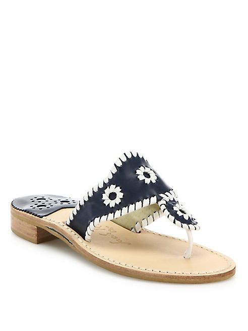 Jack Rogers - Palm Beach Whipstitched Leather Sandals