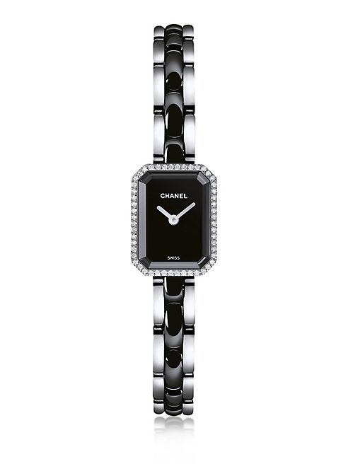 CHANEL - Première Diamond, Ceramic & Stainless Steel Bracelet Watch