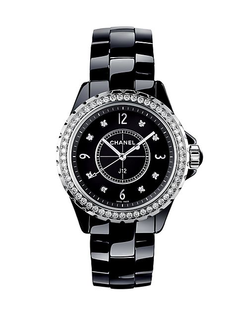 CHANEL - J12 Diamond, Ceramic & Stainless Steel Bracelet Watch