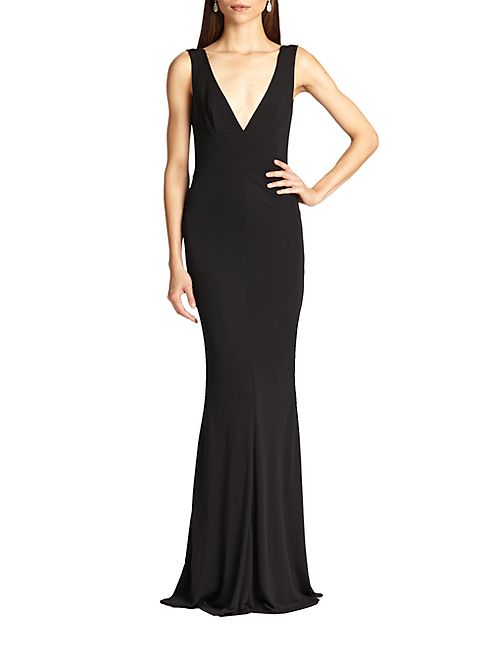 ABS - Jersey Deep V-Neck Gown