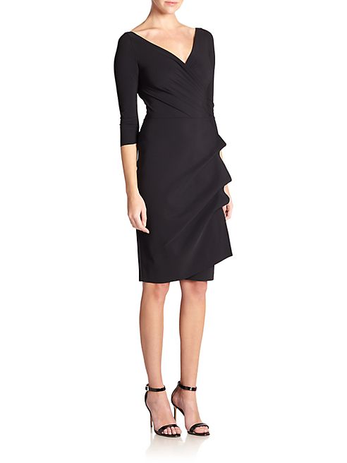 La Petite Robe di Chiara Boni - Florian Ruffled V-Neck Sheath Dress