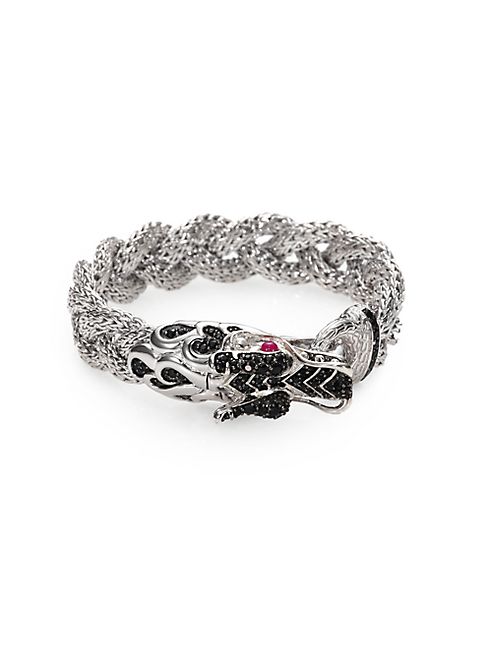 John Hardy - Naga Black Sapphire & Sterling Silver Dragon Braided Bracelet