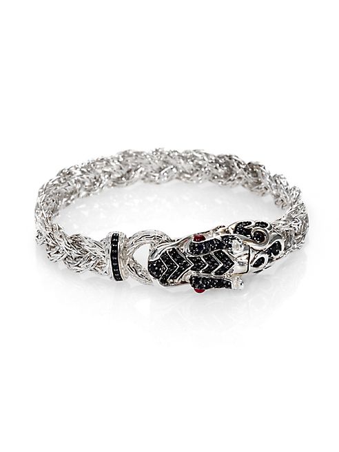 John Hardy - Naga Black Sapphire & Sterling Silver Dragon Braided Bracelet