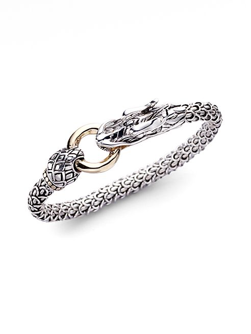 John Hardy - Naga 18K Yellow Gold & Sterling Silver Dragon Bracelet