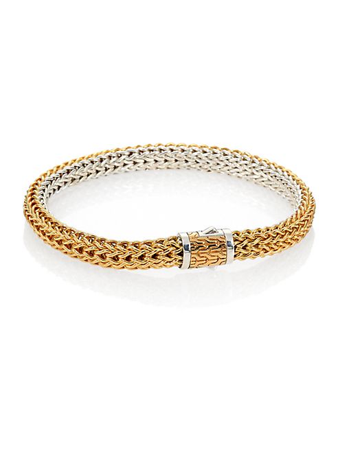 John Hardy - Classic Chain 18K Yellow Gold & Sterling Silver Small Reversible Bracelet