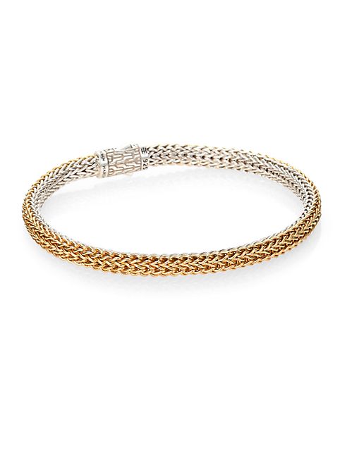 John Hardy - Classic Chain 18K Yellow Gold & Sterling Silver Extra-Small Reversible Bracelet