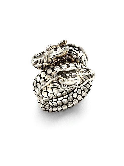 John Hardy - Naga Sterling Silver Dragon Dot Coil Ring