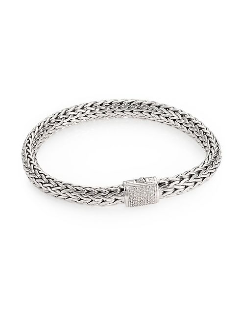 John Hardy - Classic Chain Diamond & Sterling Silver Medium Bracelet