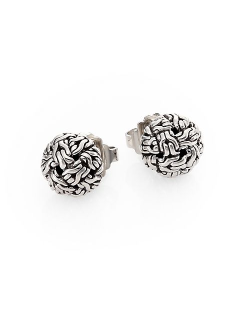 John Hardy - Classic Chain Sterling Silver Knot Stud Earrings