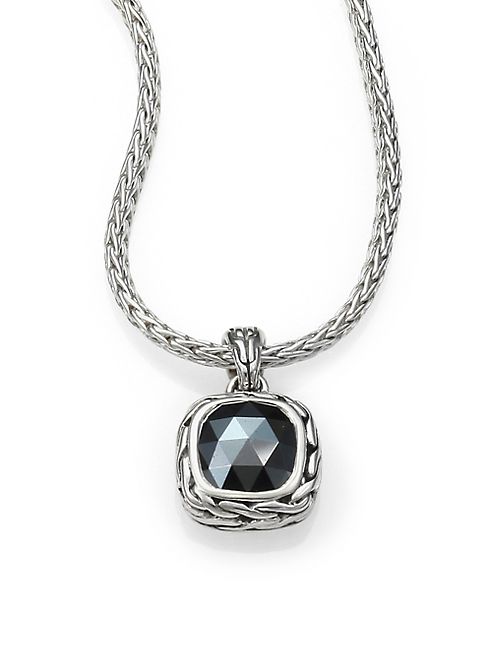 John Hardy - Classic Chain Sterling Silver Small Square Pendant Necklace