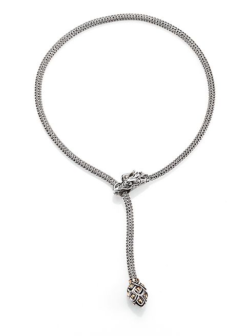 John Hardy - Naga Sterling Silver & 18K Yellow Gold Dragon Lariat Necklace