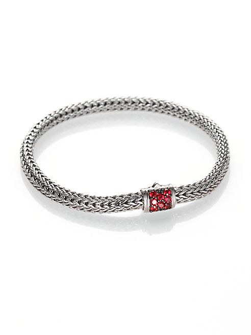 John Hardy - Classic Chain Red Sapphire & Sterling Silver Extra-Small Bracelet