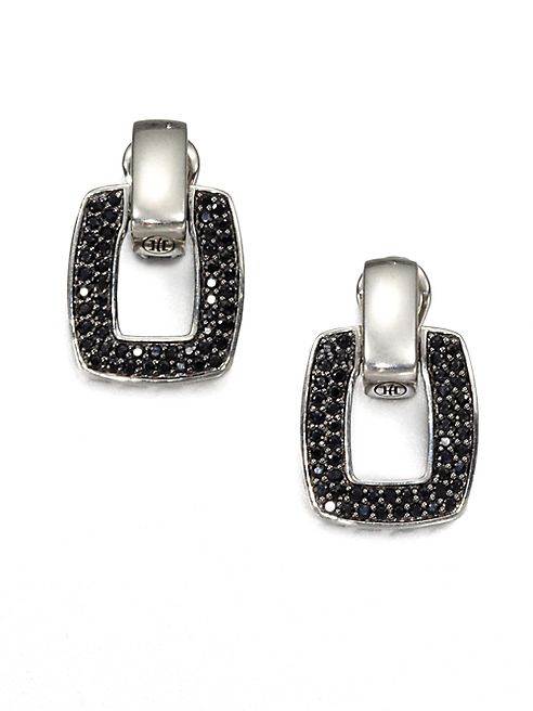 John Hardy - Classic Chain Black Sapphire & Sterling Silver Doorknocker Earrings