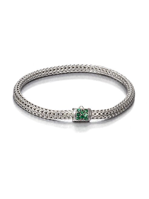 John Hardy - Classic Chain Tsavorite & Sterling Silver Extra-Small Bracelet