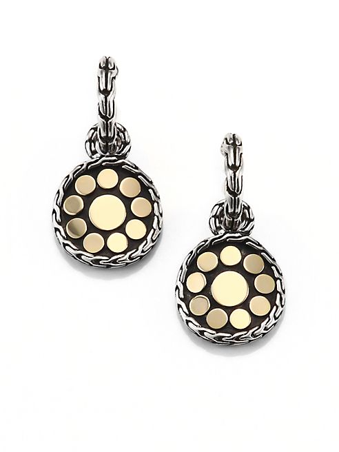 John Hardy - Dot 18K Yellow Gold & Sterling Silver Drop Earrings