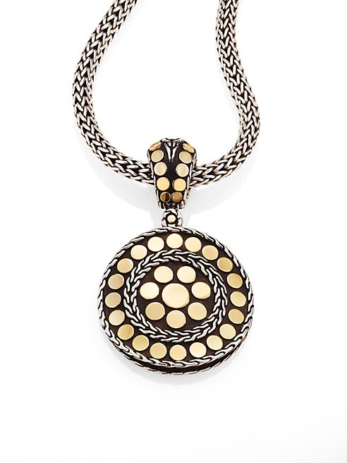 John Hardy - Dot 18K Yellow Gold & Steling Silver Small Round Pendant