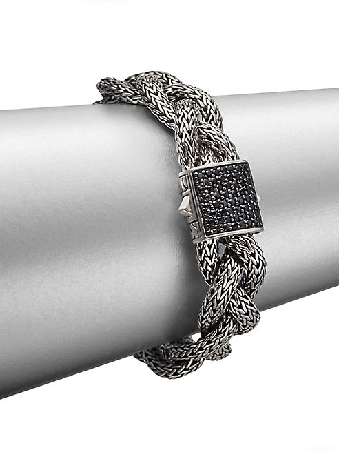 John Hardy - Classic Chain Black Sapphire & Sterling Silver Medium Braided Bracelet