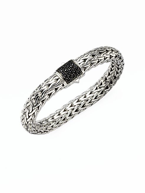 John Hardy - Classic Chain Black Sapphire & Sterling Silver Large Bracelet