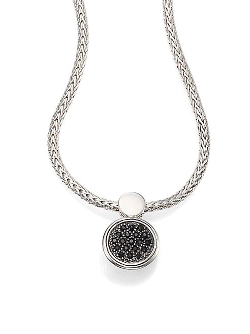 John Hardy - Dot Black Sapphire & Sterling Silver Lava Round Pendant Necklace