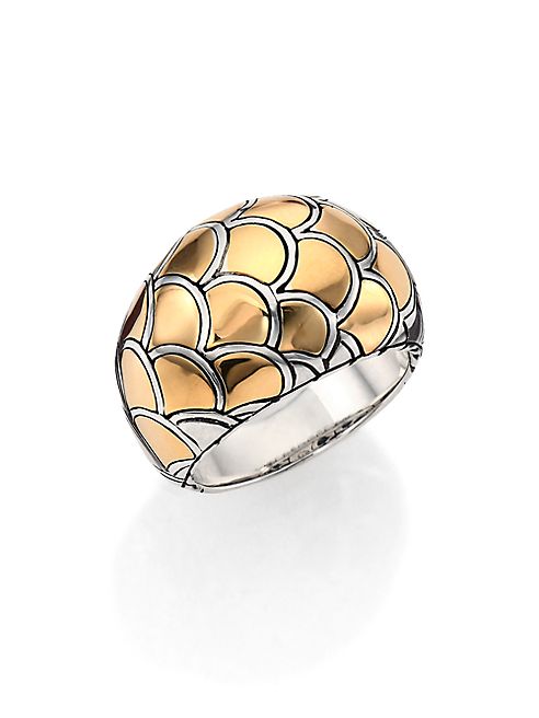 John Hardy - Naga 18K Yellow Gold & Sterling Silver Dome Ring