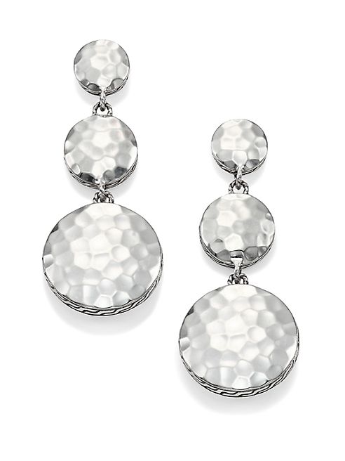 John Hardy - Palu Sterling Silver Disc Triple Drop Earrings