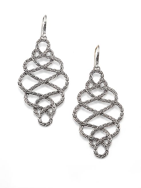 John Hardy - Classic Chain Sterling Silver Large Braided Drop Earrings