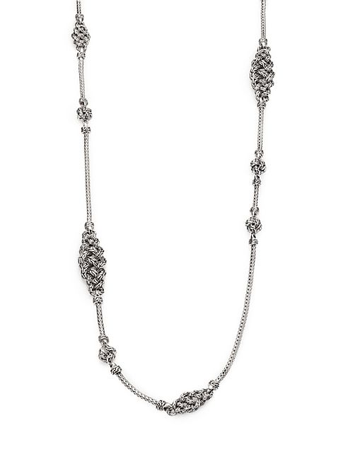 John Hardy - Classic Chain Sterling Silver Short Knot Station Necklace