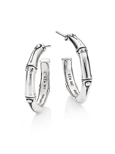 John Hardy - Bamboo Sterling Silver Hoop Earrings/1