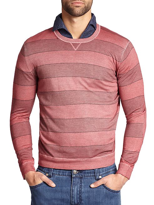 ISAIA - Vintage Overdyed Striped Wool Sweater