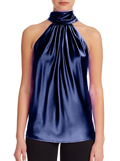 Ramy Brook - Paige Stretch Silk Scarf-Tie Blouse