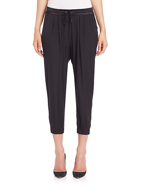 Ramy Brook - Stretch Silk Jersey Cropped Track Pants