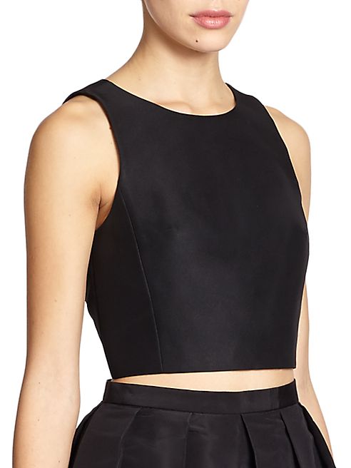 Tibi - Silk Faille Cropped Top